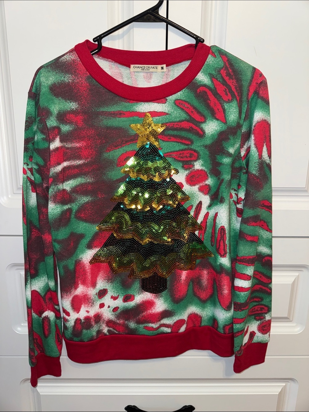 Ugly Christmas Sweater Sweatshirt Tie Dye Christmas Tree